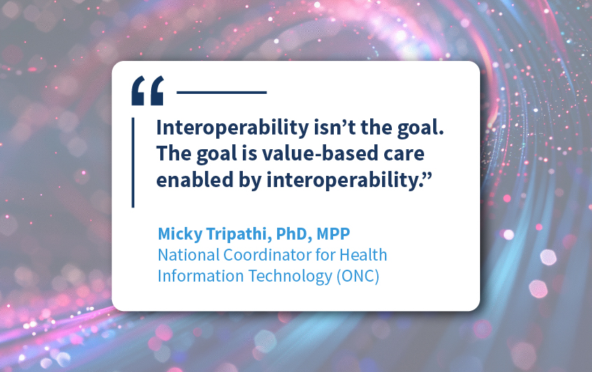 A quote from Micky Tripathi about interoperability